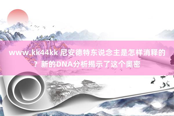 www.kk44kk 尼安德特东说念主是怎样消释的？新的DNA分析揭示了这个奥密