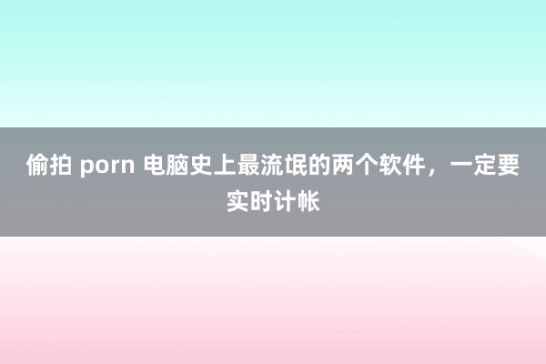 偷拍 porn 电脑史上最流氓的两个软件，一定要实时计帐